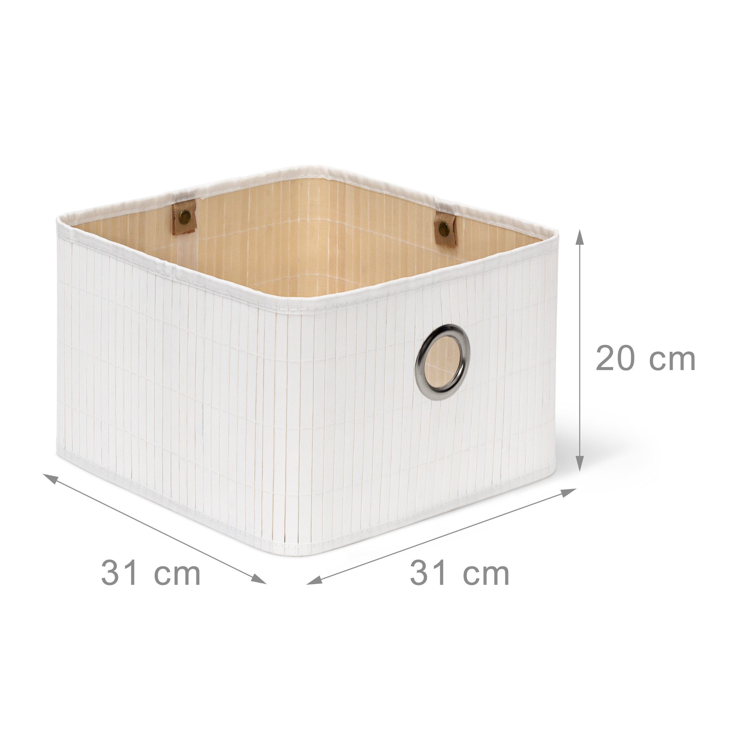 relaxdays Aufbewahrungskorb 4 x Aufbewahrungskorb Bambus günstig online kaufen