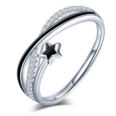 POCHUMIDUU Fingerring Damen-Ring Einstellbar Jahrestag Knoten Stern Zirkonia (1-tlg), für Frauen Mädchen