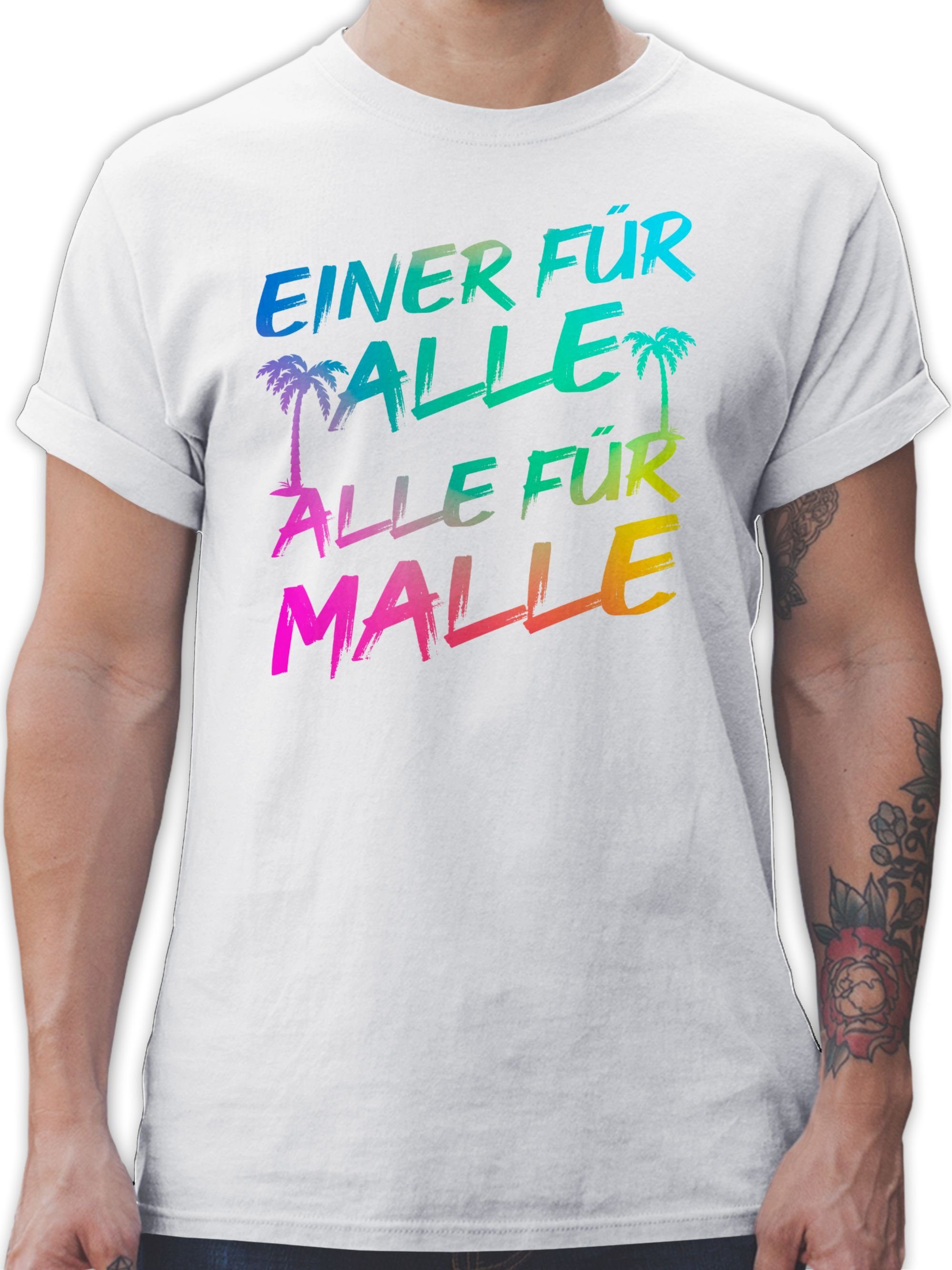 Malle Alle Weiß für Herren Shirtracer - Einer 02 Sommerurlaub Alle für T-Shirt Malle alle für