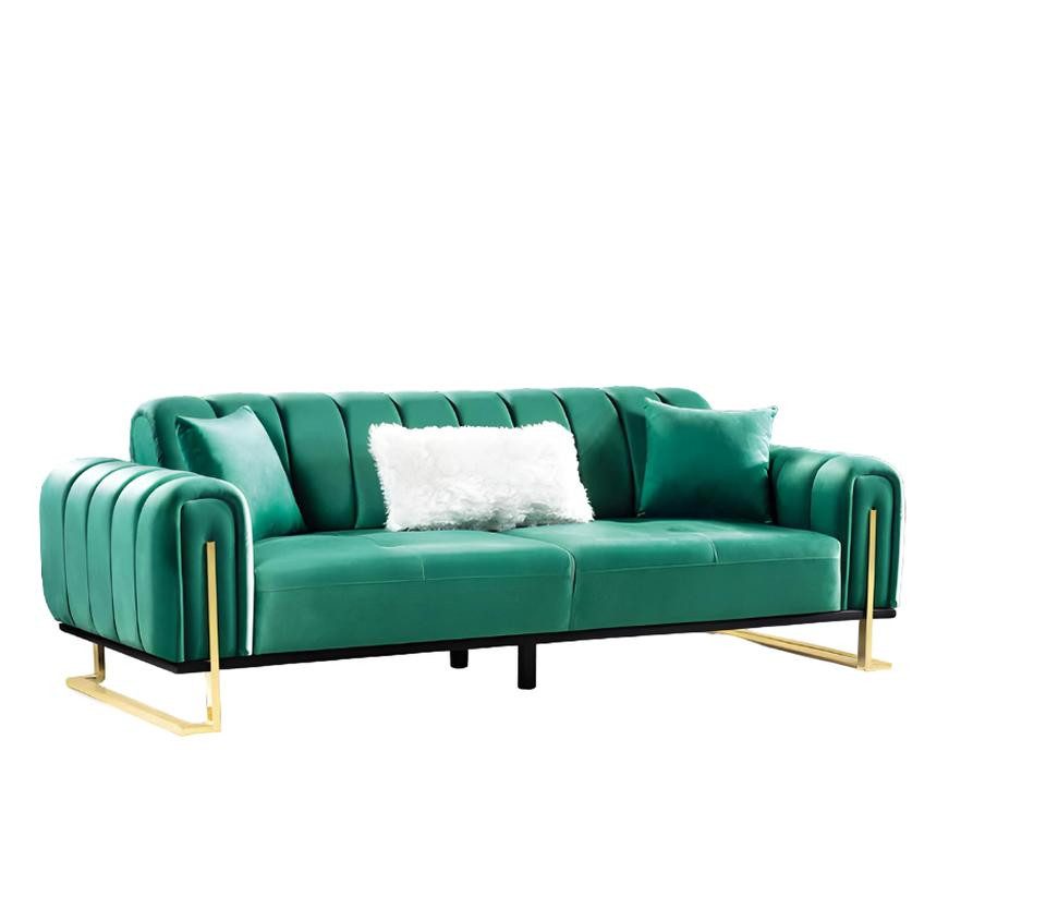 JVmoebel 3-Sitzer Modernes grünes Sofa aus hochwertigem Textil mit elegantem Polster, 1 Teile, Made in Europe
