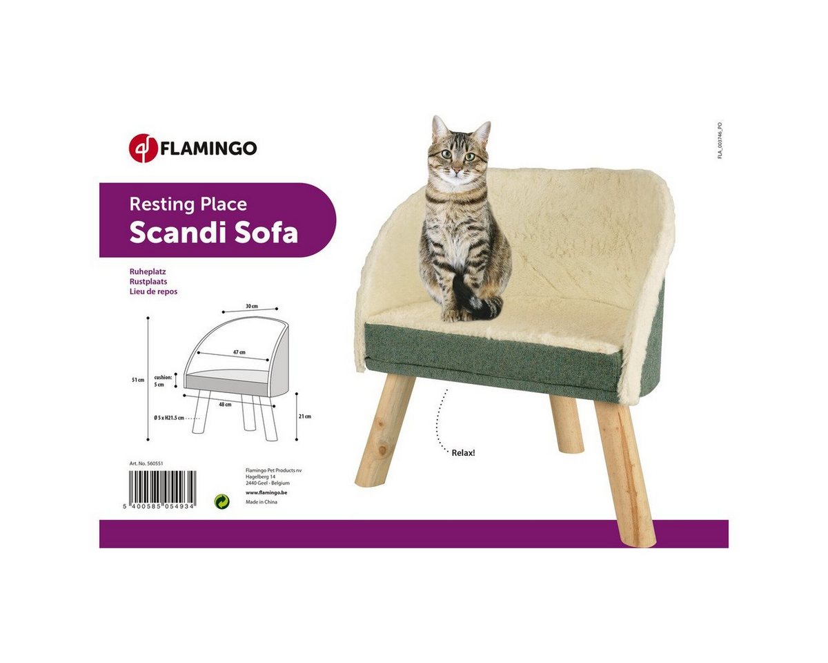 Thumbnail - Flamingo Tierbett Scandi Sofa grün