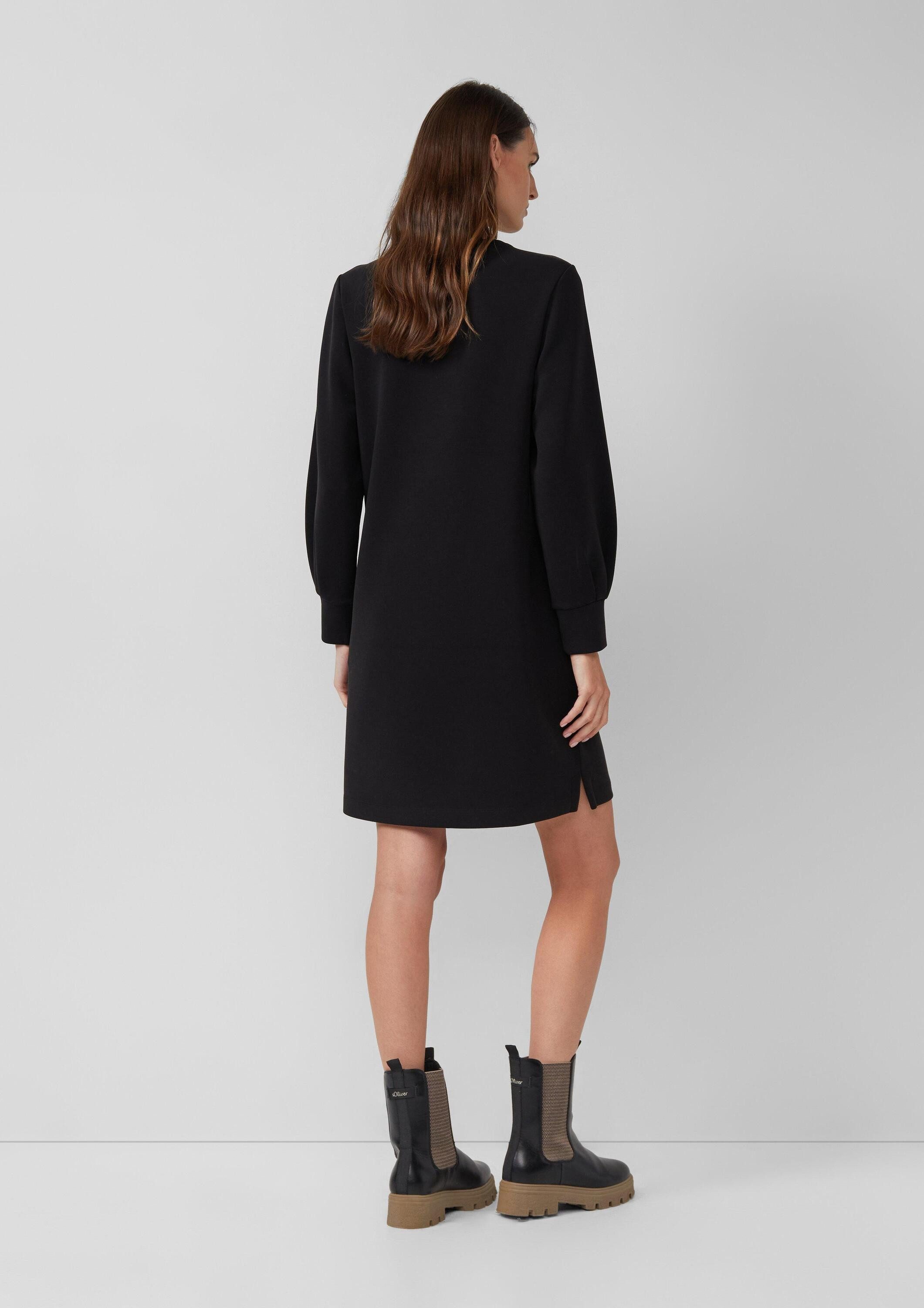 s.Oliver Midikleid Kleid Scuba-Kleid mit weitem Arm und Eingrifftaschen