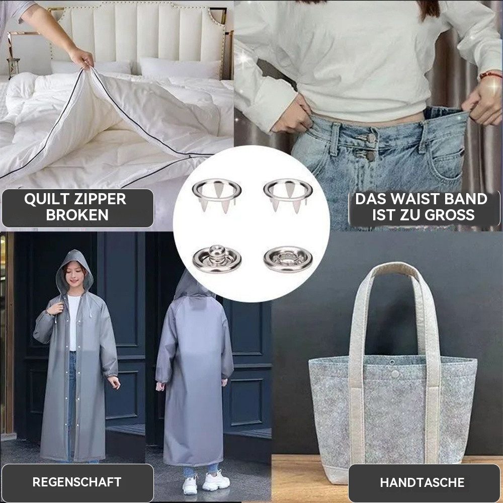 PODOFO Druckknopf Nähfrei Druckknöpfe 50 Set mit Handdruckzangen-Werkzeug für DIY