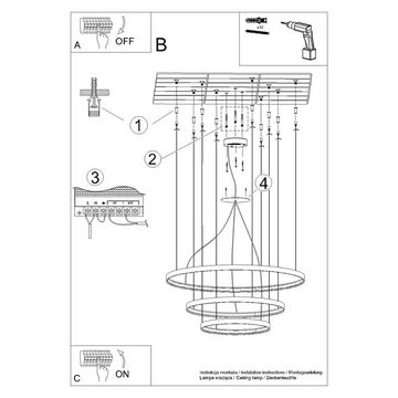 etc-shop LED Pendelleuchte, Pendelleuchte Deckenleuchte Esszimmerlampe Hängelampe Gold 150W