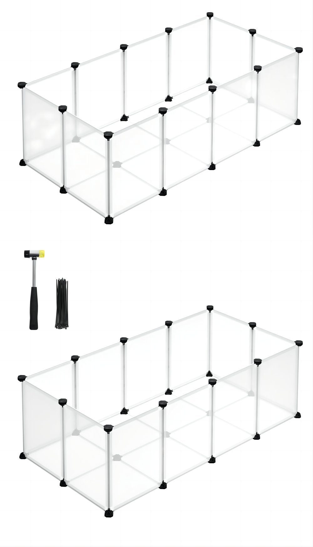 SONGMICS Kleintierkäfig, L-XXL, Freigehege, mit Bodenplatten, 20 Platten, D günstig online kaufen