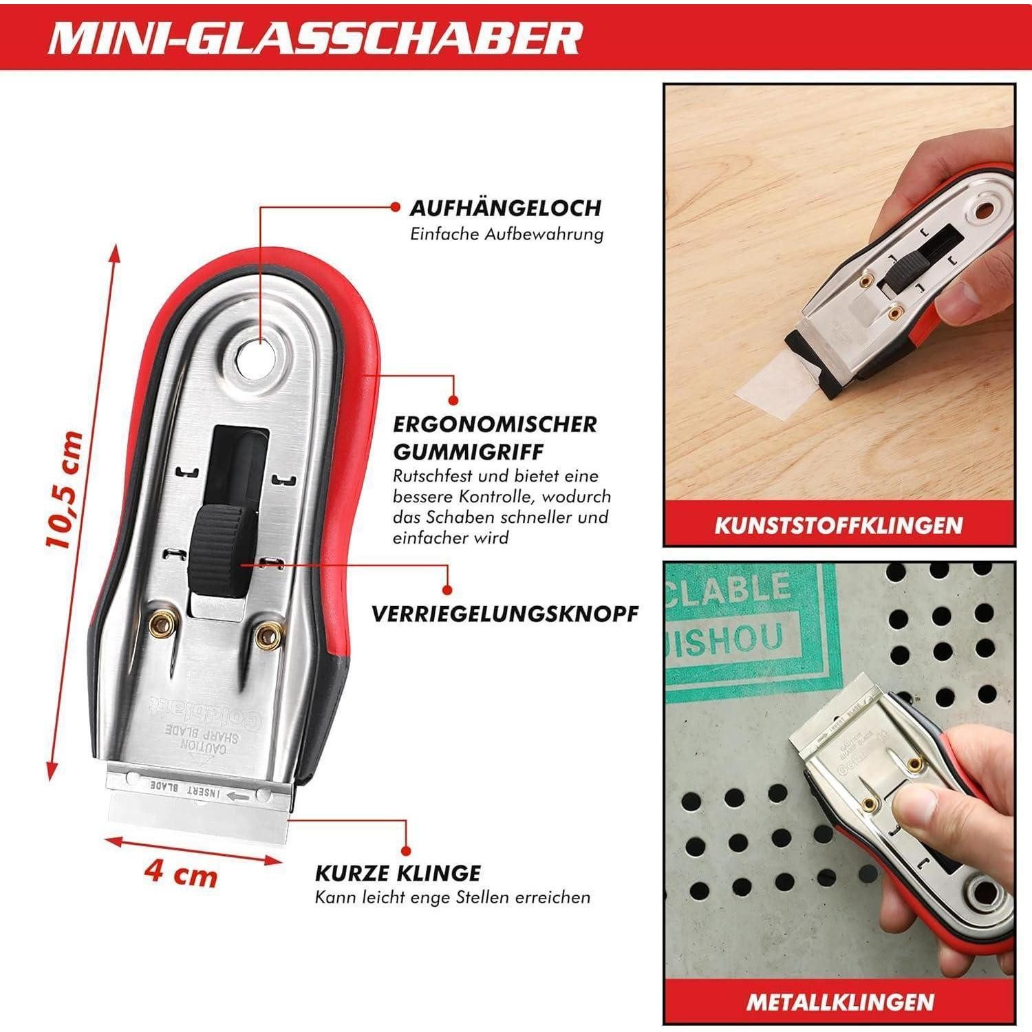LuxusKollektion Cuttermesser Schaber 2-teilig 20 Klingen 9 cm 4 cm Metall Kunststoff