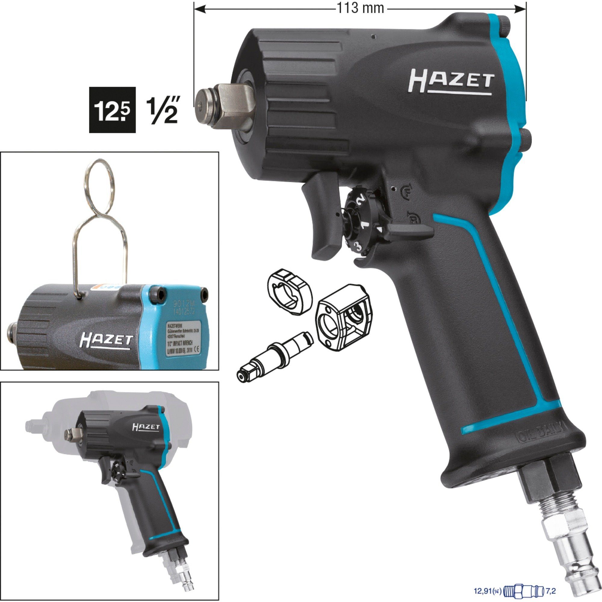 HAZET Schlagbohrmaschine Hazet Schlagschrauber 9012M extra kurz
