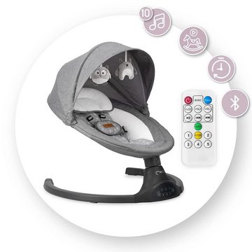 LeNoSa Babyschaukel elektrische Babywippe Luxus Wiege mit Fernbedienung & Bluetooth, mit Sound