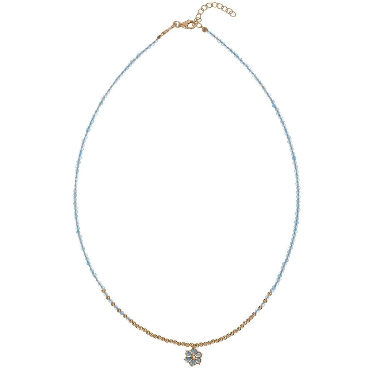 Alisia Kette mit Anhänger AL5098.01.073, für Damen Bloom Goldfarben/Hellblau