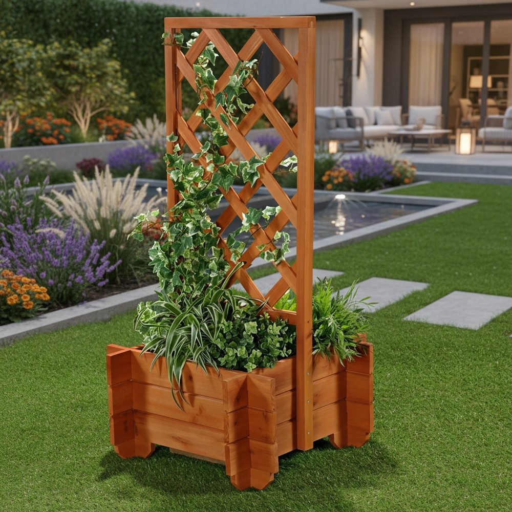 Feel2Home Rankhilfe Rosenbogen Pflanzkübel Pergola Spalier Rankhilfe Blumenkübel Torbogen Stück, 1 St., Rankhilfe, aus Fichtenholz