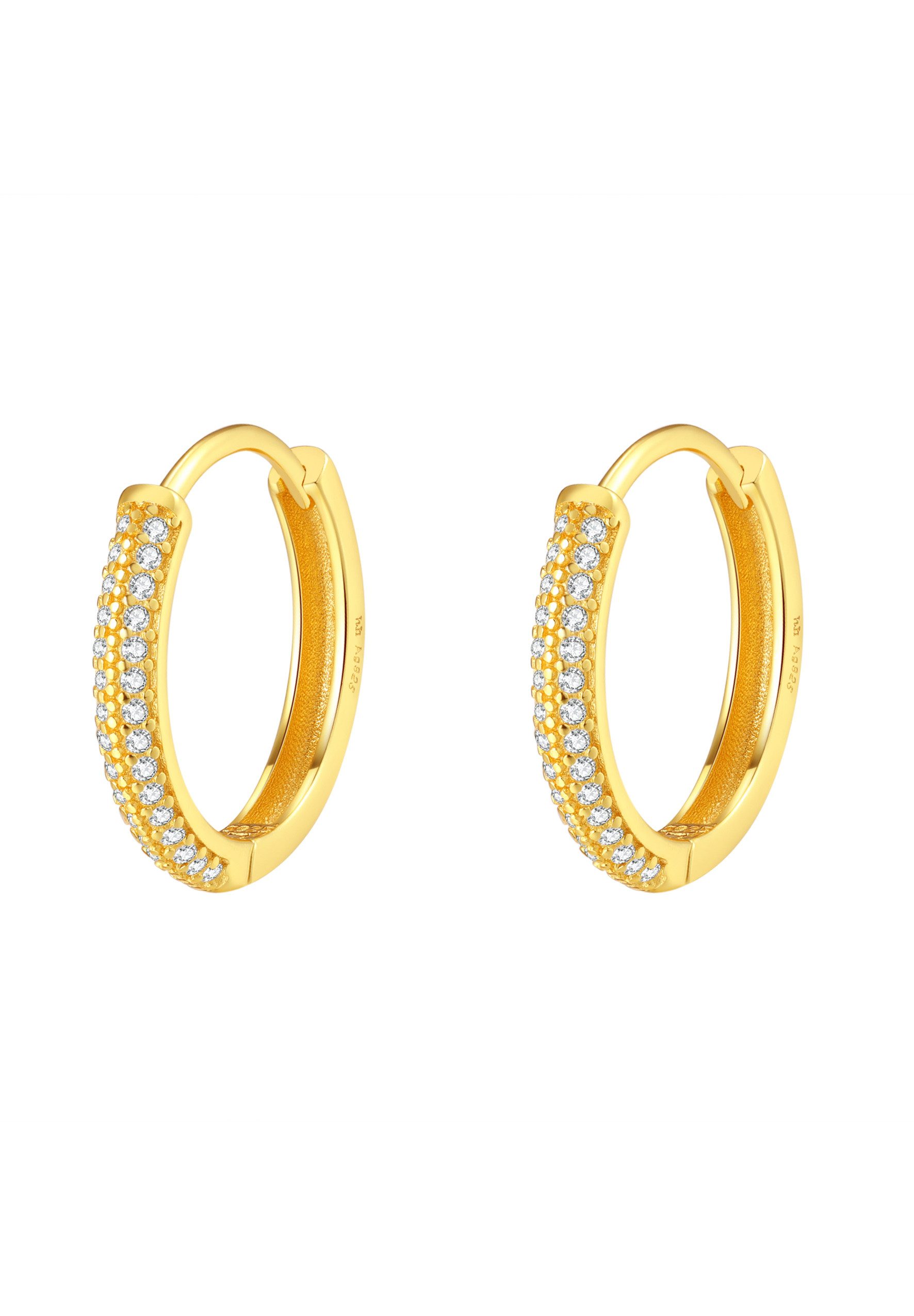 Hey Happiness Paar Creolen Doppel Zirkonia, Klein / Mittel, Schicke Silber günstig online kaufen