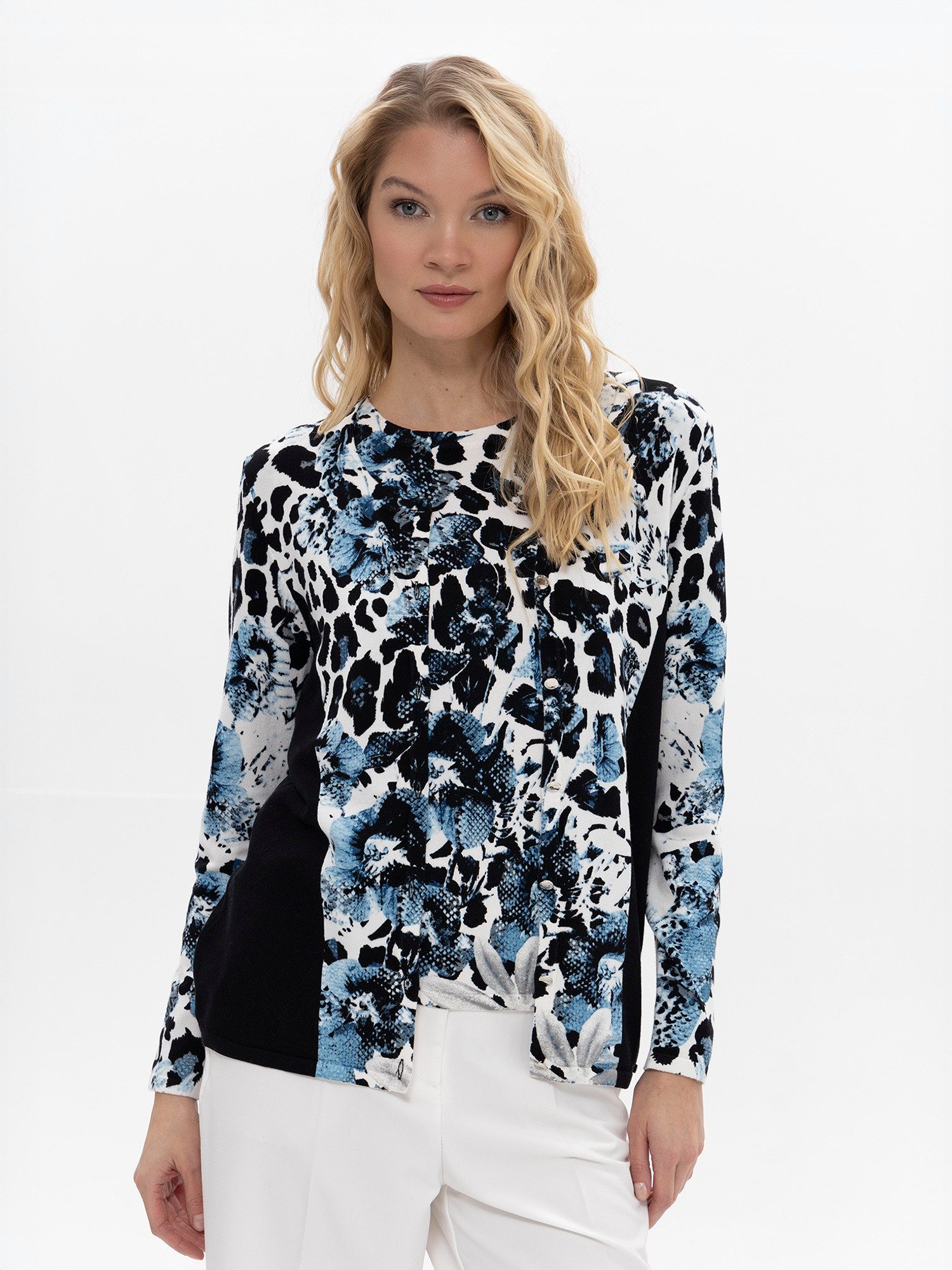 Passioni 2-in-1-Strickjacke im Mustermix günstig online kaufen