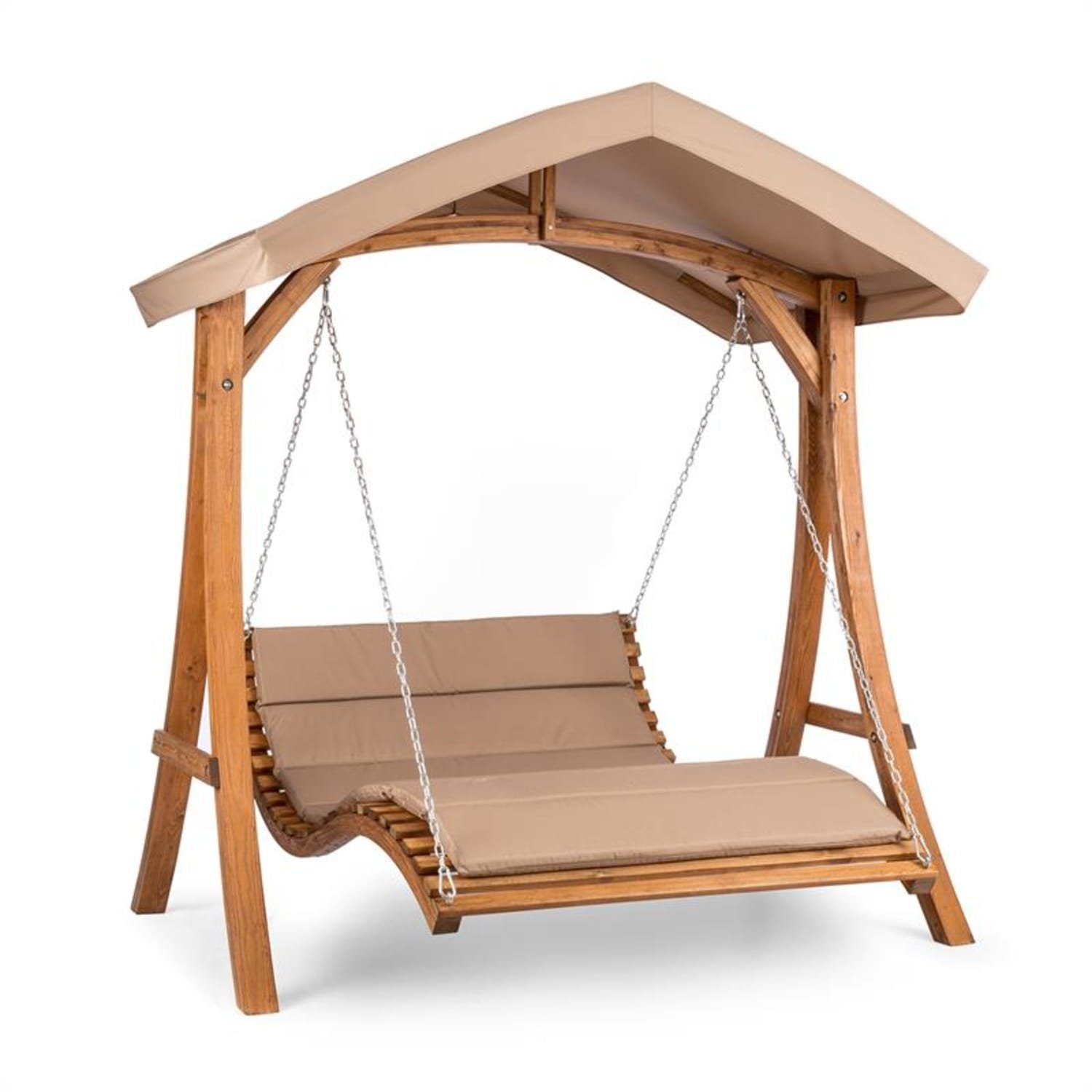blumfeldt Doppelschaukel »Bermuda Hollywoodschaukel Gartenschaukel 130 cm  2-Sitzer Sonnensegel«, geschwungene Sitz- und Liegefläche mit  Liegestuhl-Komfort online kaufen | OTTO