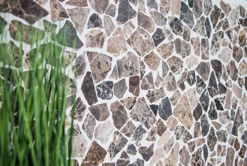 Mosani Mosaikfliesen Mosaik Bruch Marmor Naturstein Impala dunkelbraun geflammt