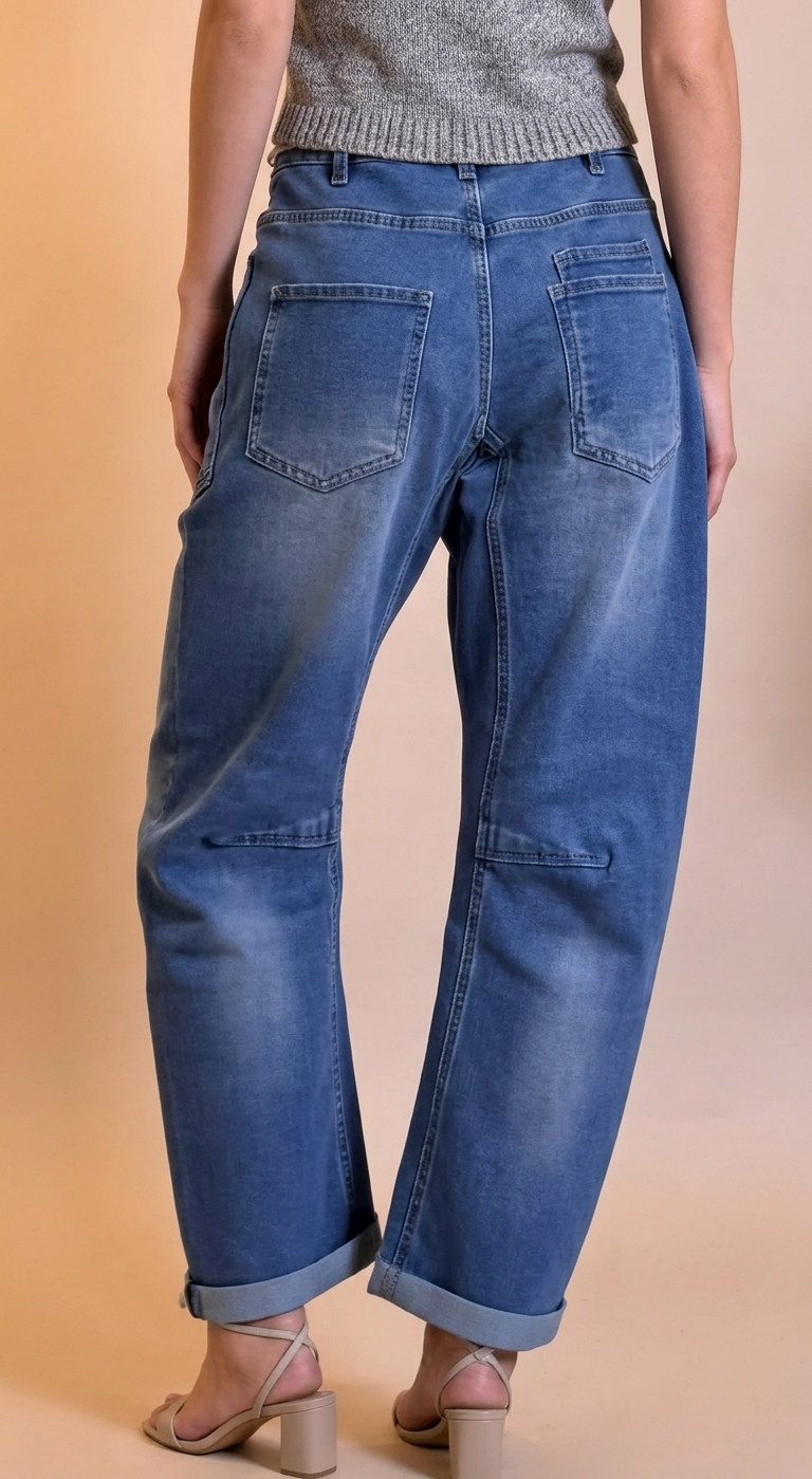 ESViViD Loose-fit-Jeans Urban Utility Jeans – Lässiger Workwear-Style mit Kordel-Detail 5-Pocket-Style