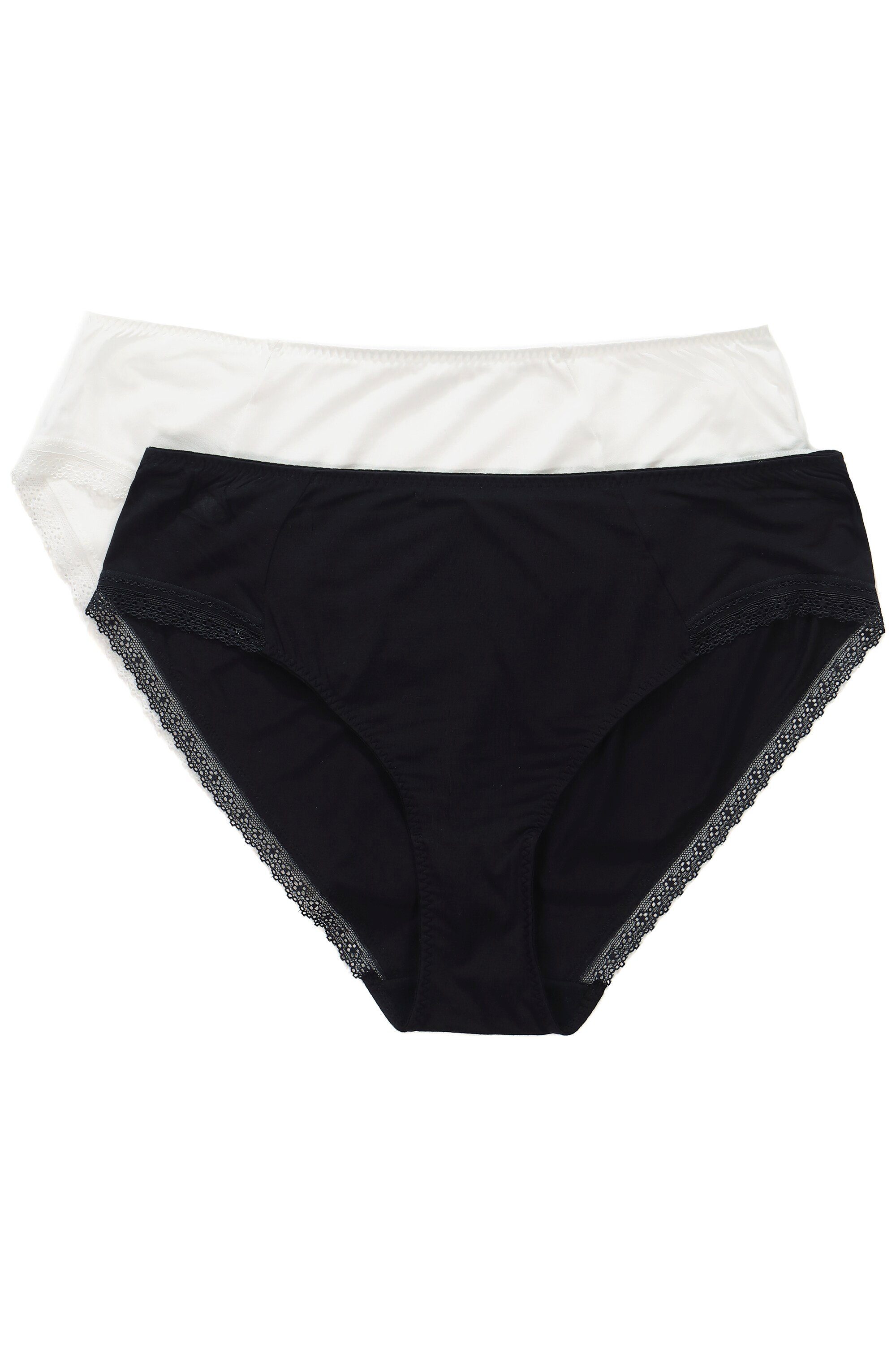 Ulla Popken Damen Taillenslip 2er-Pack – Bequeme Slips Für Große Größen, Hoher Bund
