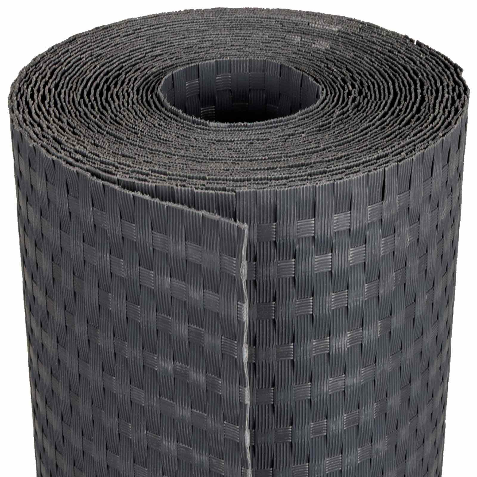 vidaXL Gartenzaun Balkonsichtschutz Dunkelgrau 300 x 90 cm Poly-Rattan, (1-St)