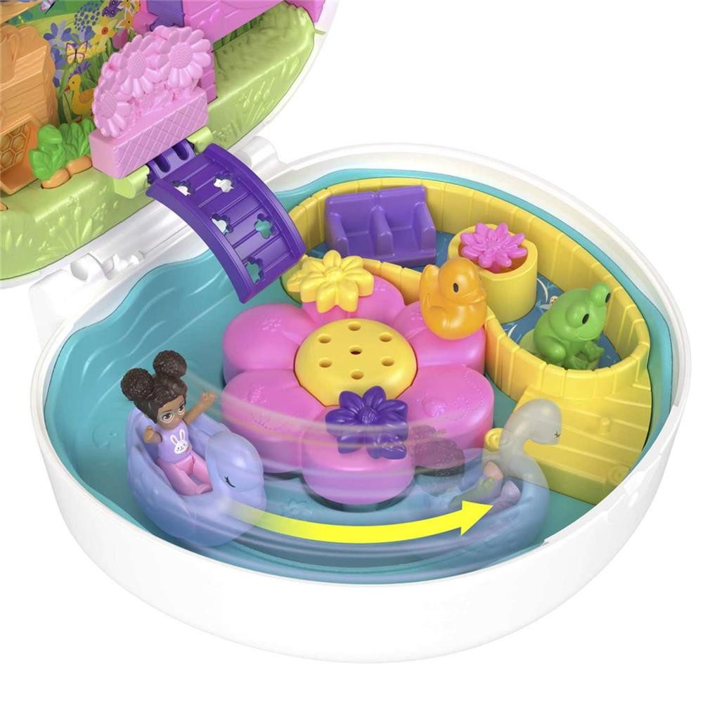 Mattel® Spielwelt Polly Pocket Blumen-Häschen Schatulle, mit Wasserspaß für Kinder ab 4 Jahren
