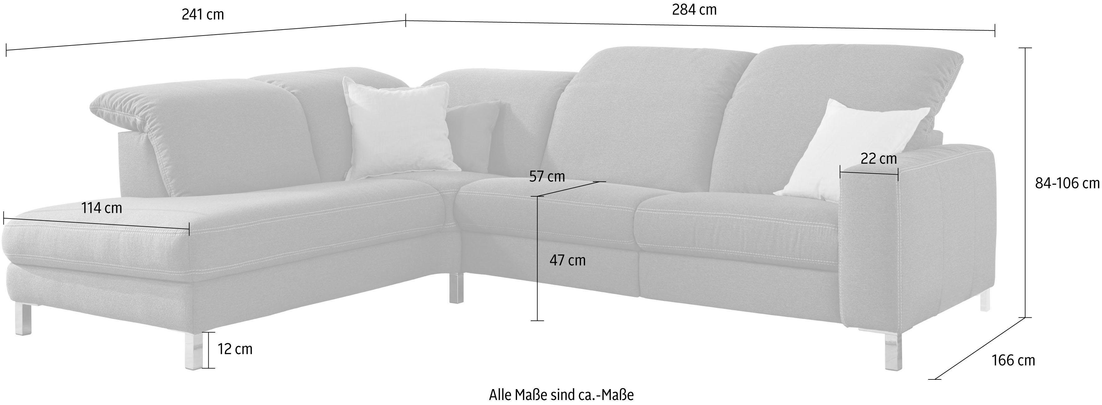 wahlweise Relaxfunktion Polsterecke, anthrazit Candy Ecksofa, mit 3C