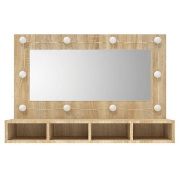 vidaXL Badezimmerspiegelschrank Spiegelschrank mit LED Sonoma-Eiche 90x31,5x62 cm (1-St)