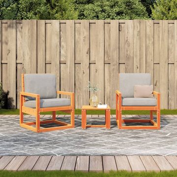 vidaXL Gartenlounge-Set 3-tlg. Garten-Lounge-Set Wachsbraun Massivholz Kiefer