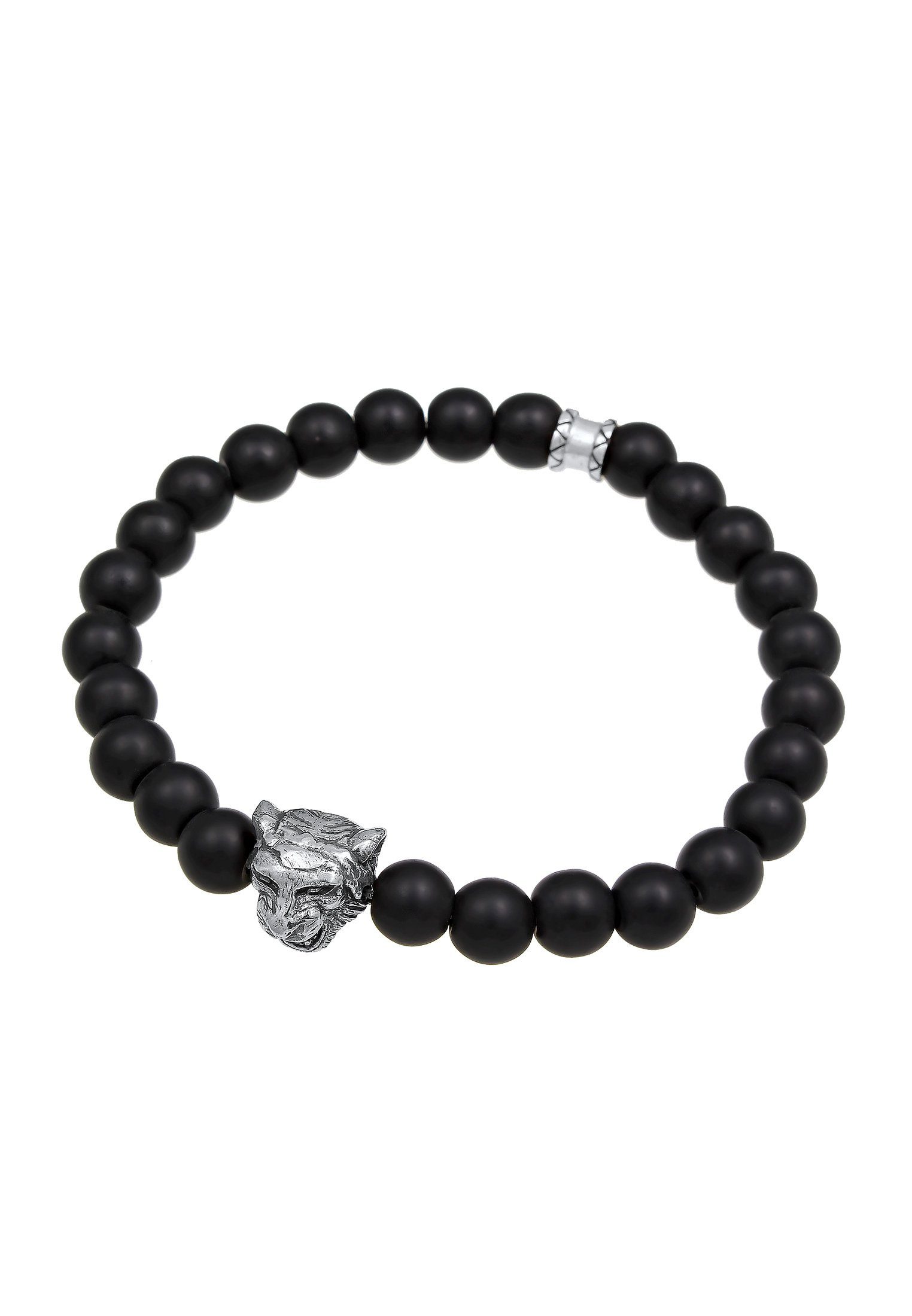 Edelsteine Cooler Tiger schwarzen Black 925 Silber, Armband Armschmuck Kopf mit Kuzzoi Onyx Onyx Edelsteinen Herren