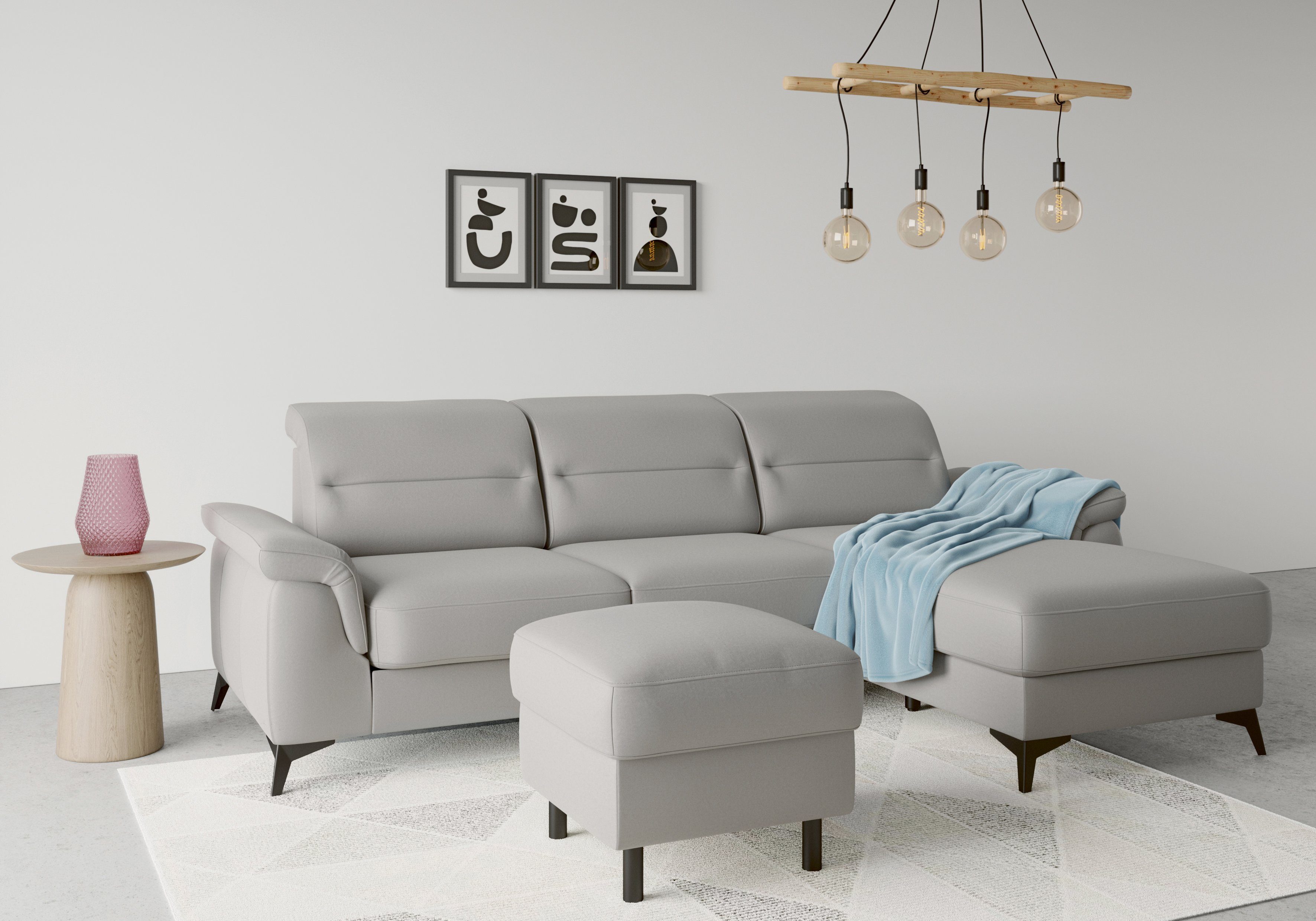 Sinatra, mit Armteilfunktion optional und mit Kopfteilverstellung sit&more Recamiere, Ecksofa