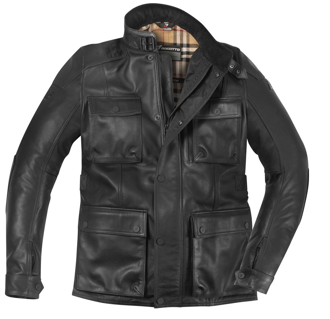 Bogotto Motorradjacke Bristol NG Motorrad Lederjacke herausnehmbares Innenfutter