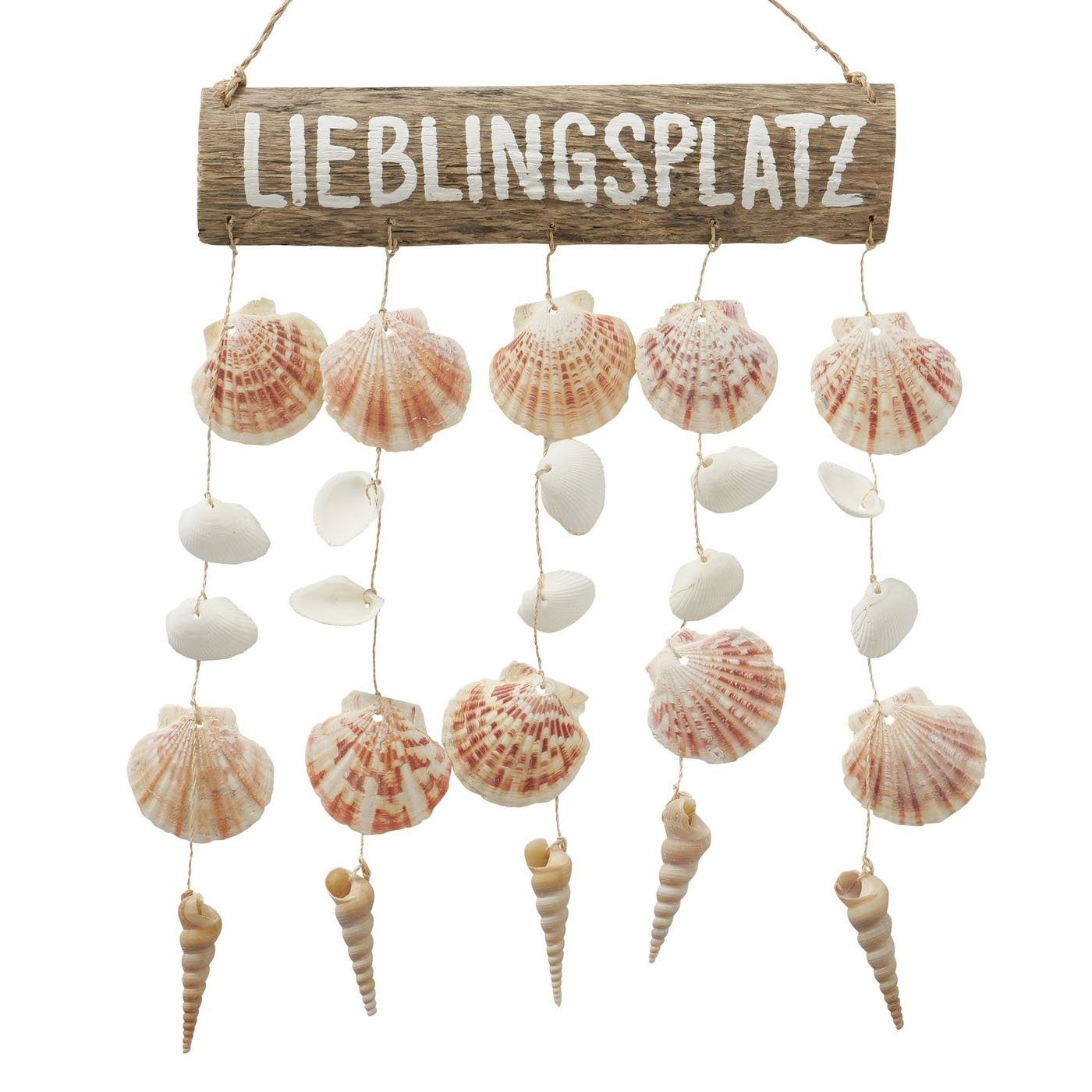 ReWu Wanddekoobjekt Lieblingsplatz Schild mit Muscheldekoration günstig online kaufen