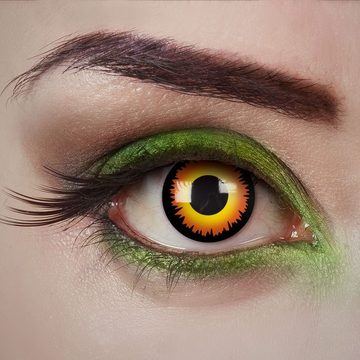 aricona Farblinsen Farbige Kontaktlinsen in Gelb für Halloween, Karneval & Fasching Zombie Vampir Kostüm, Ohne Stärke, 2 Stück