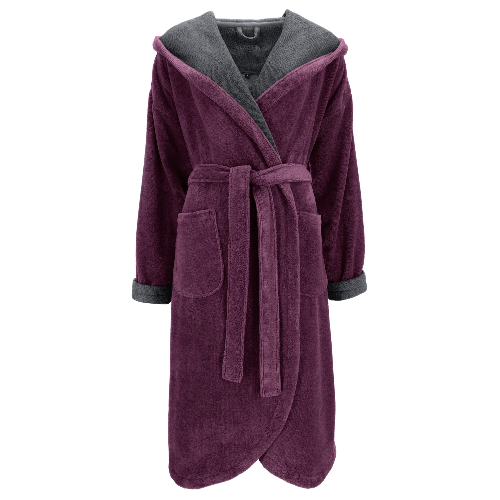 Vossen Damenbademantel Balance Carmen Kapuze Velours, Kapuze, 45% Polyester günstig online kaufen