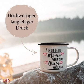 Shirtracer Tasse Beste Mama wird zur Oma befördert - Schwangerschaft verkünden Omi, Stahlblech, Oma Großmutter