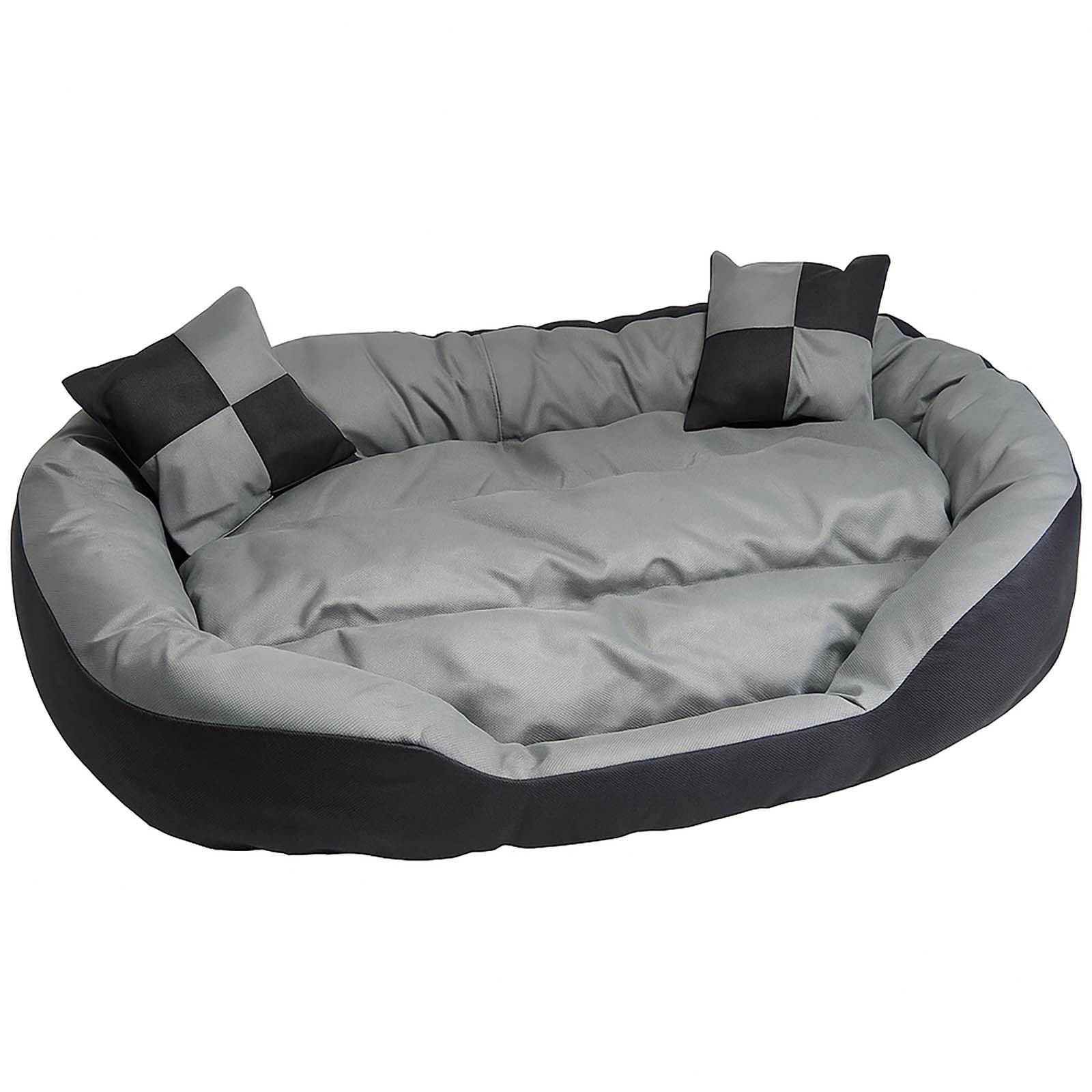 Hossi's Wholesale Tierbett Tierbett Hundekissen Hundebett M 85x70x20cm grau weich Wendekissen
