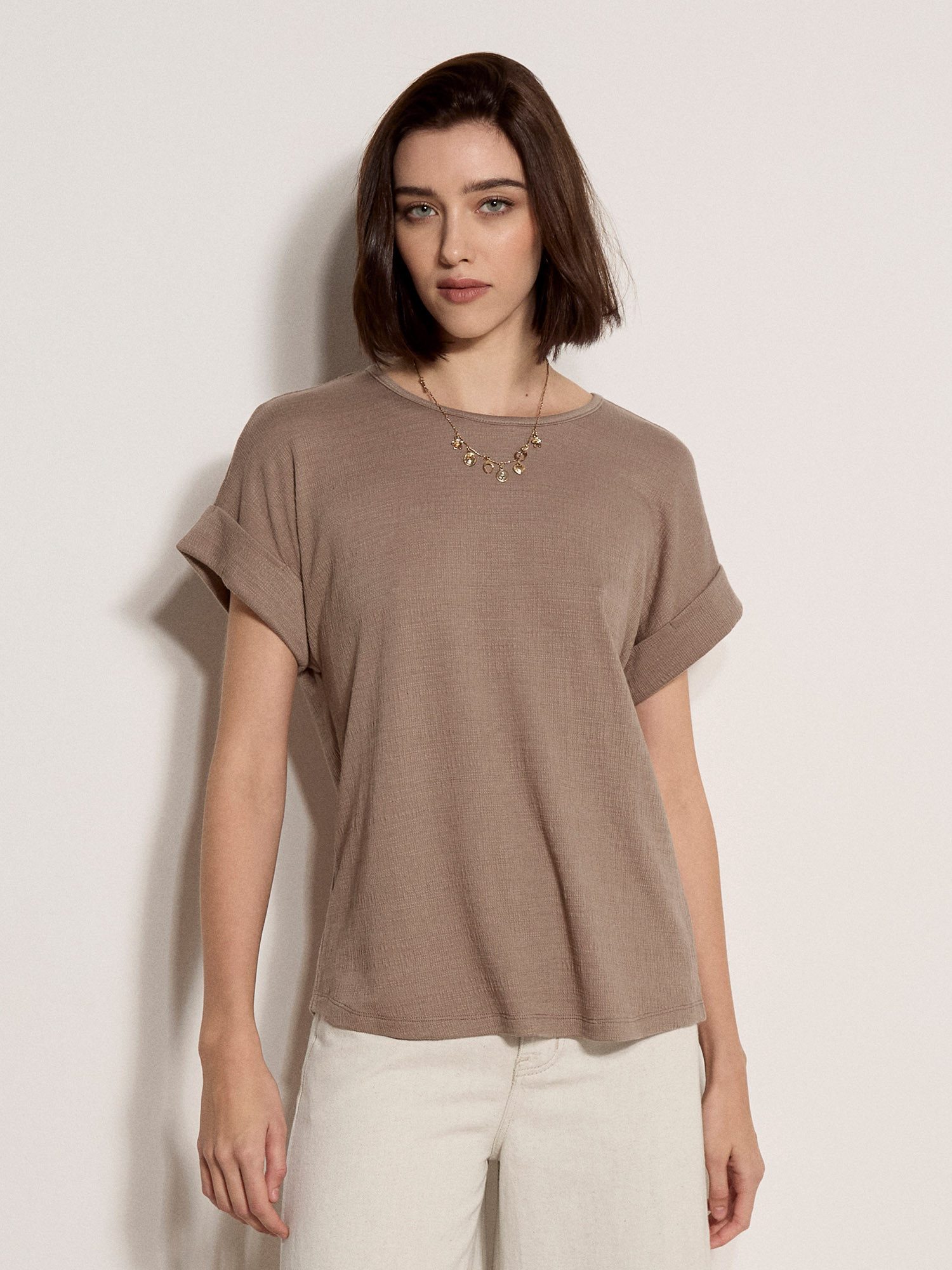 T-Shirt Strukturiertes T-Shirt