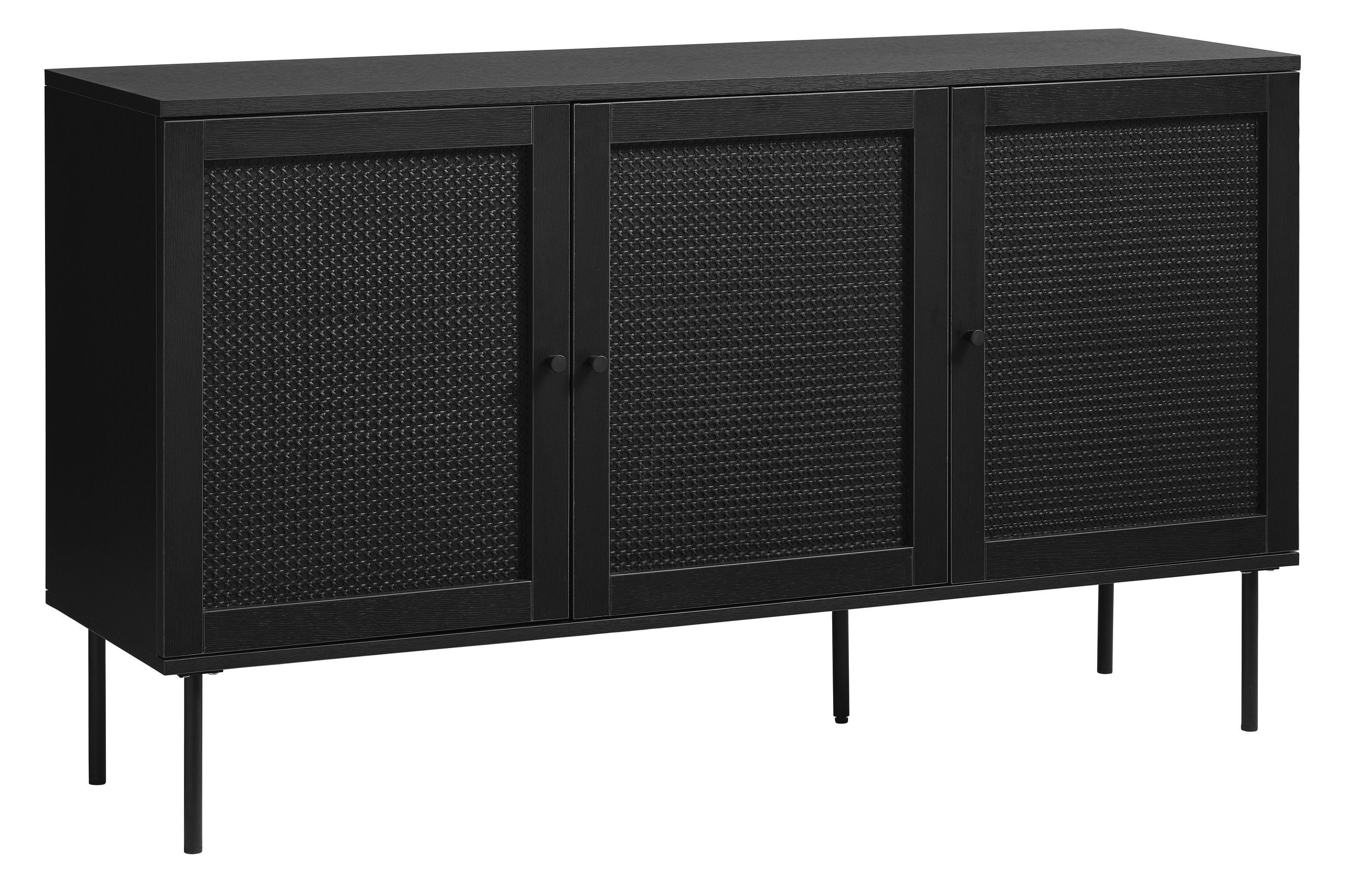 UNIQUE furniture A/S Sideboard aus Eiche-Nachbildung in schwarz (B/H/T: 140x80x40 cm)