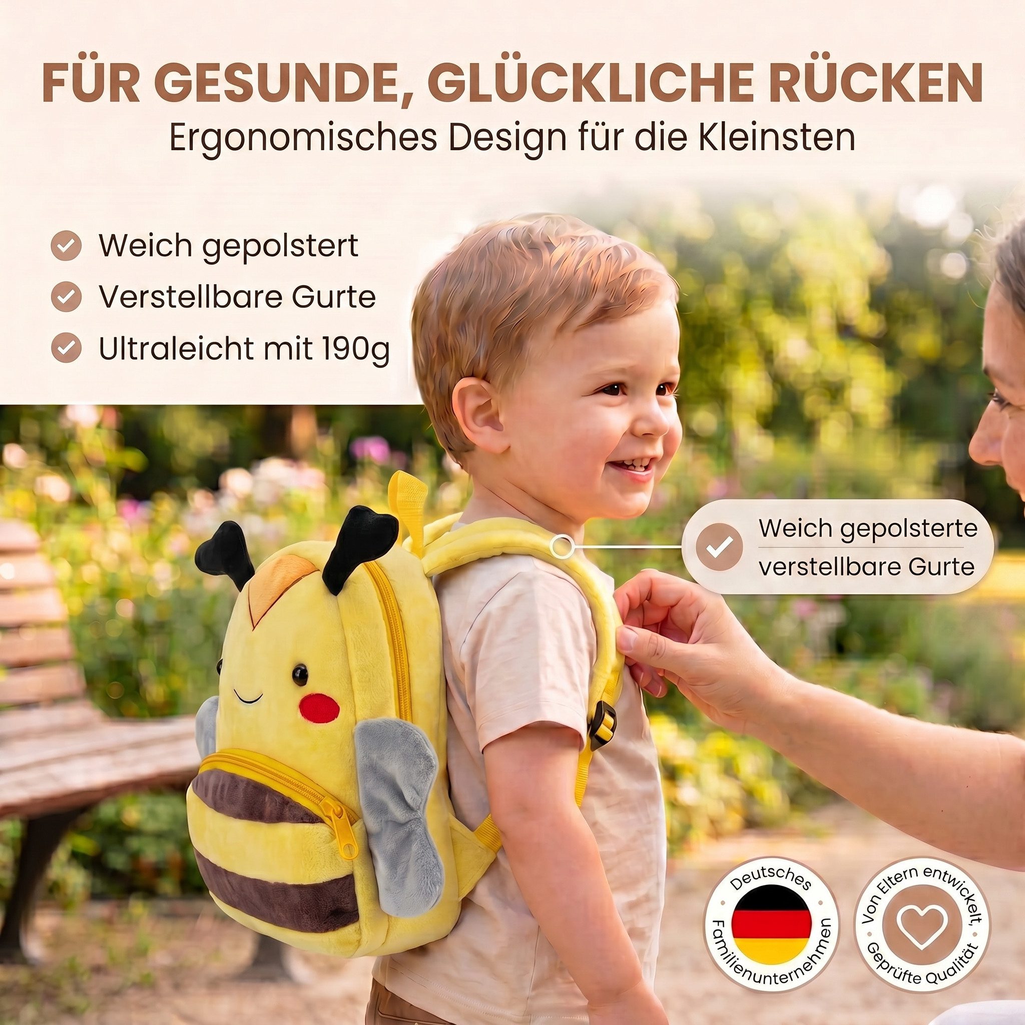 all Kids United Kinderrucksack ALL KIDS UNITED Kinder Rucksack Tiermotiv – Wasserdichter Rucksack (Tier-Rucksack, 2 - 6 Jahre), Wasserfest, Ergonomisch, Leichtgewichtig