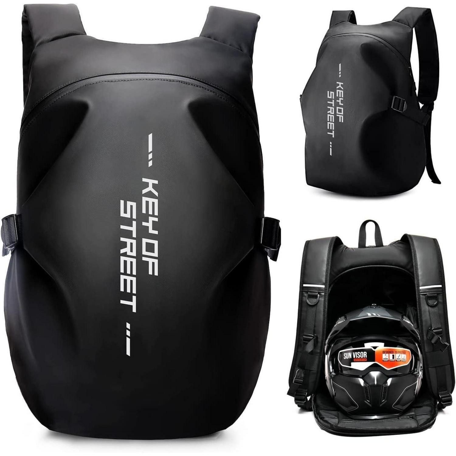 HYC00 Reiserucksack Motorradrucksack Herren wasserdicht Helmrucksack Laptoptasche