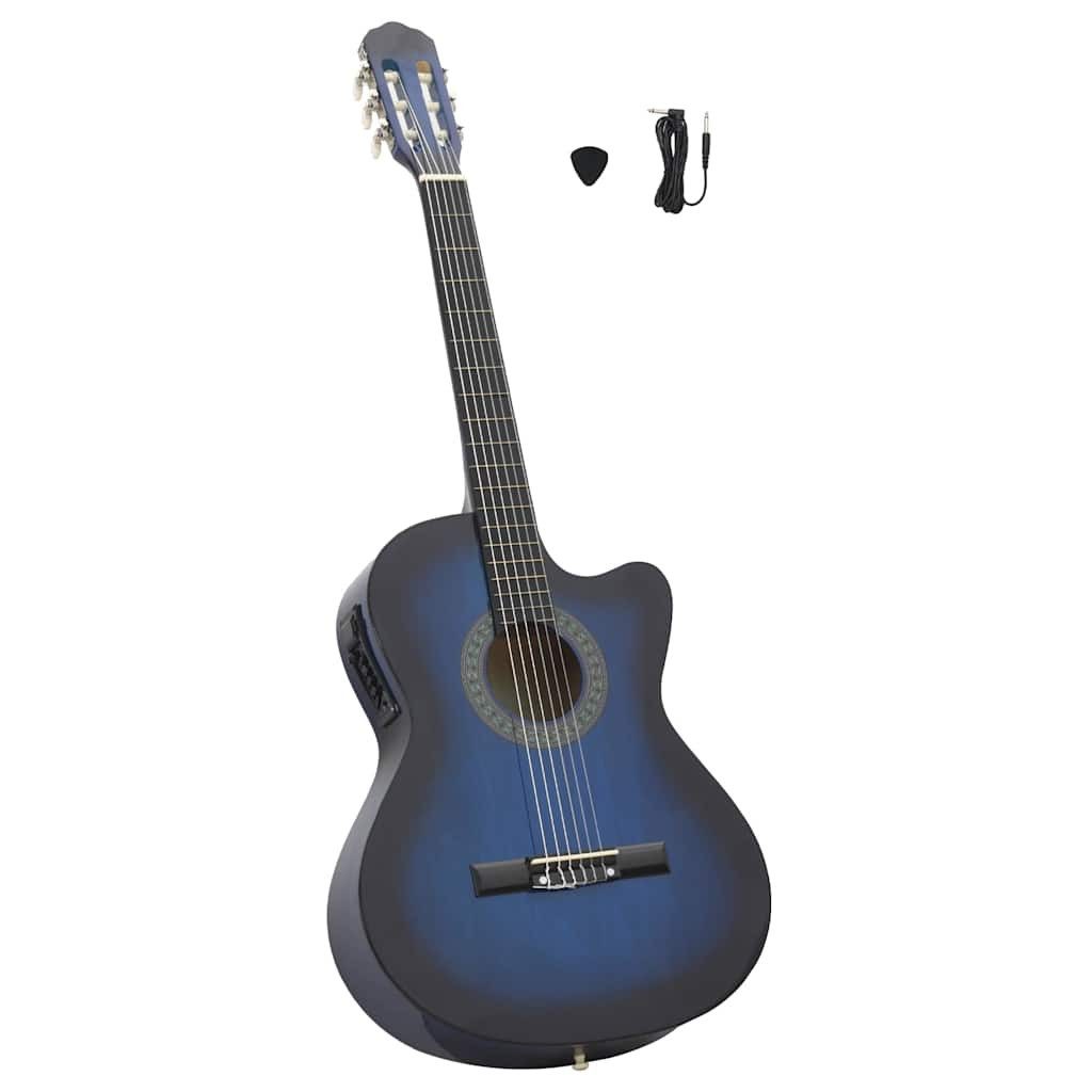 vidaXL Westerngitarre Westerngitarre Cutaway mit Equalizer und 6 Saiten Blau