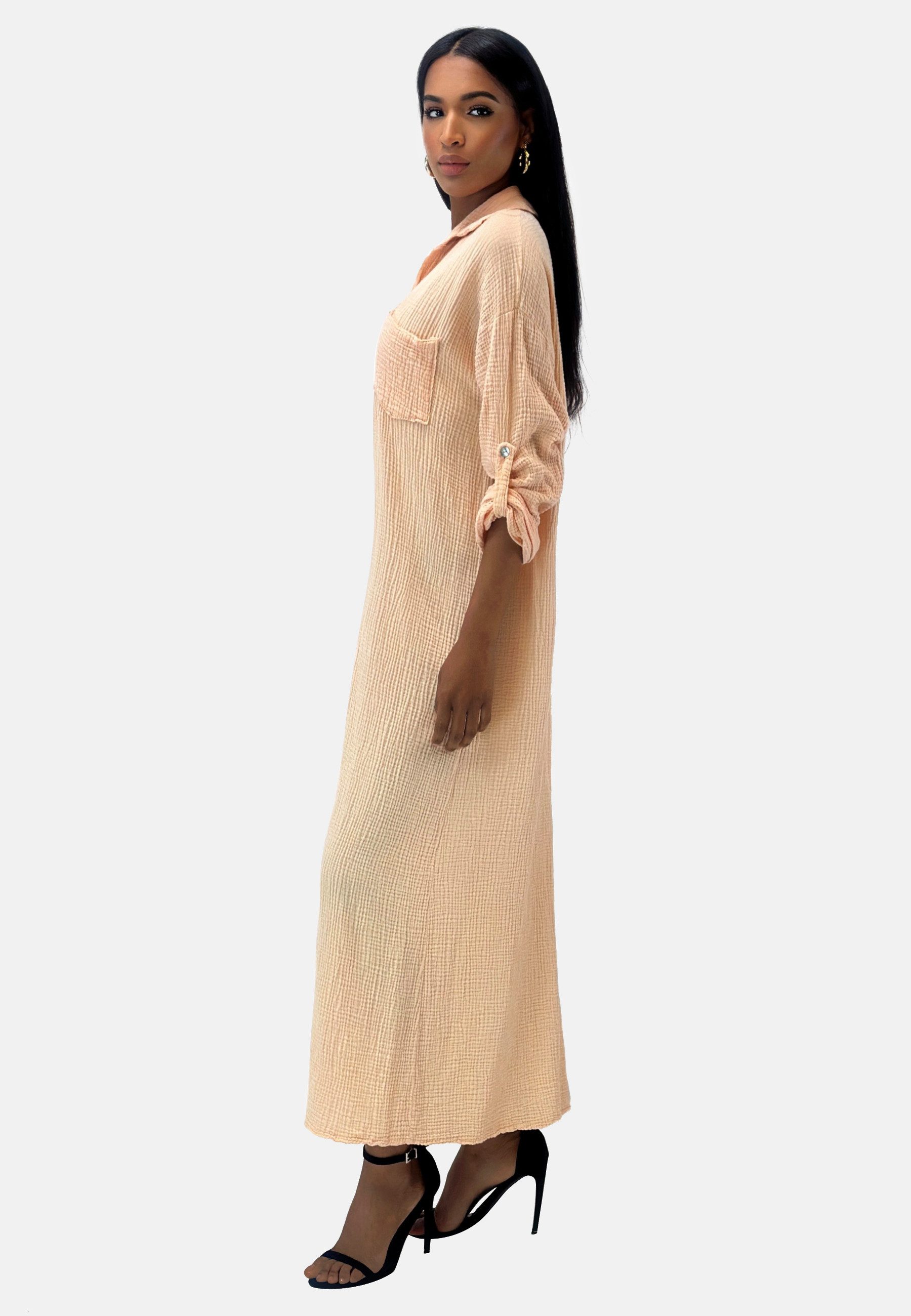 Elara Sommerkleid Elara Damen Musselin Kleid günstig online kaufen