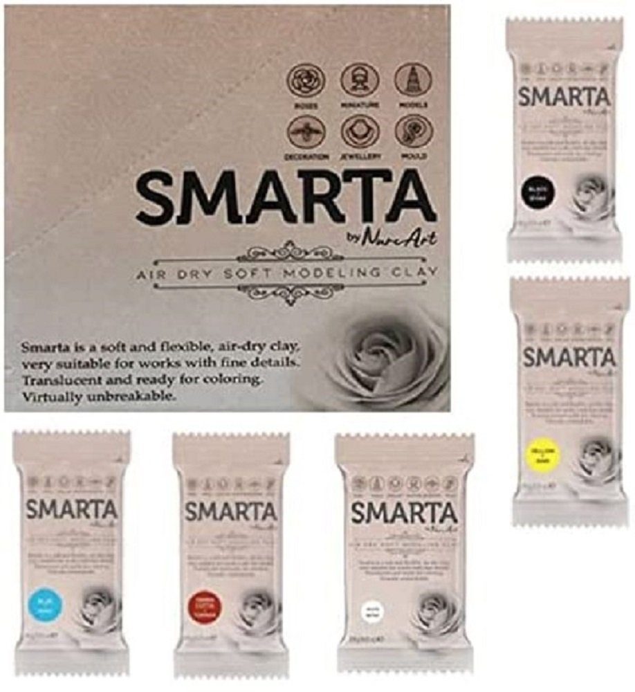 RICH Modelliermasse Lufttrockener Modelliermasse Lufthärtend Air Dry 5 Farben x 50 Gramm (5-tlg)