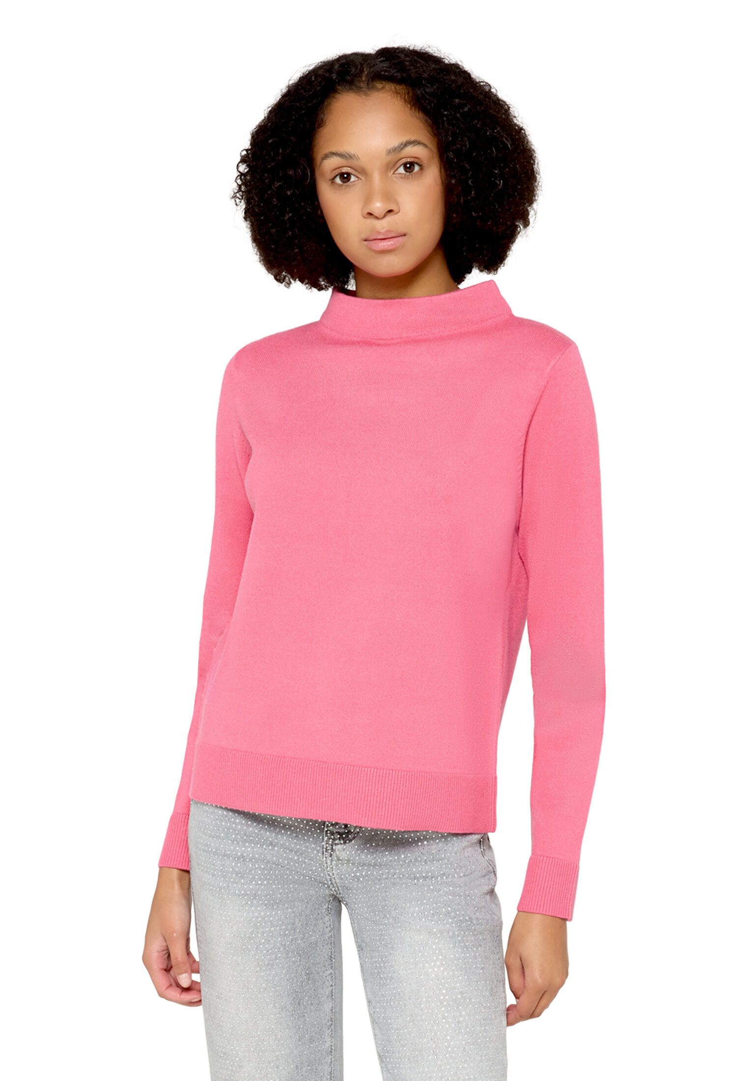 Strickpullover Damen mit Stehkragen