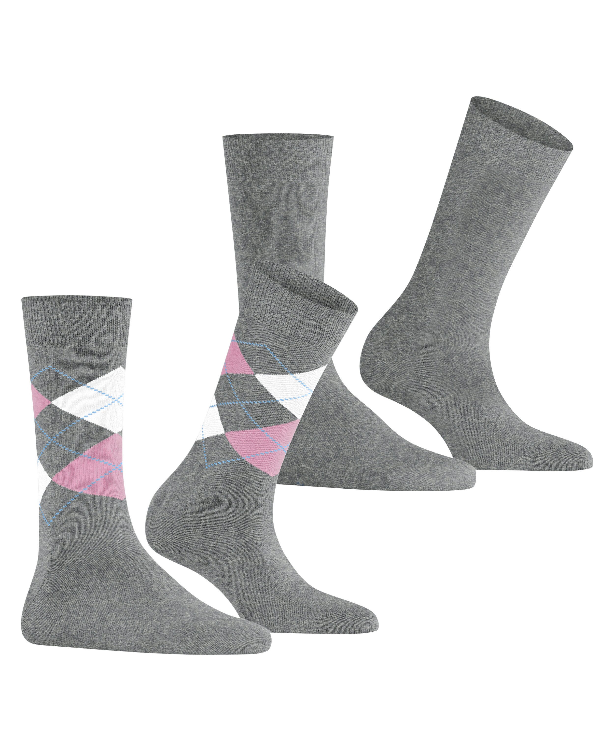 Burlington Socken Everyday Argyle Mix 2er-Pack (2-Paar, 2er Pack) aus weicher gekämmter Baumwolle atmungsaktiv
