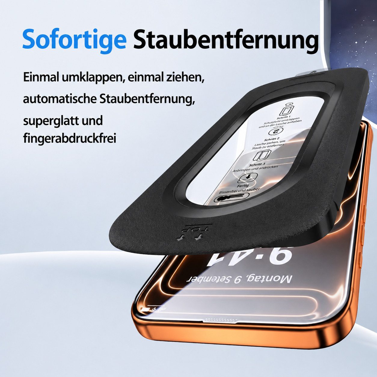 TK-Handel Displayschutzfolie panzerglas 9H Montagehilfe Schutzglas Schutzfolie Glas Folie für iPhone 12 Pro iPhone 12, Displayschutzfolie, Displayschutz, Hartgl – Bild 4 von 5