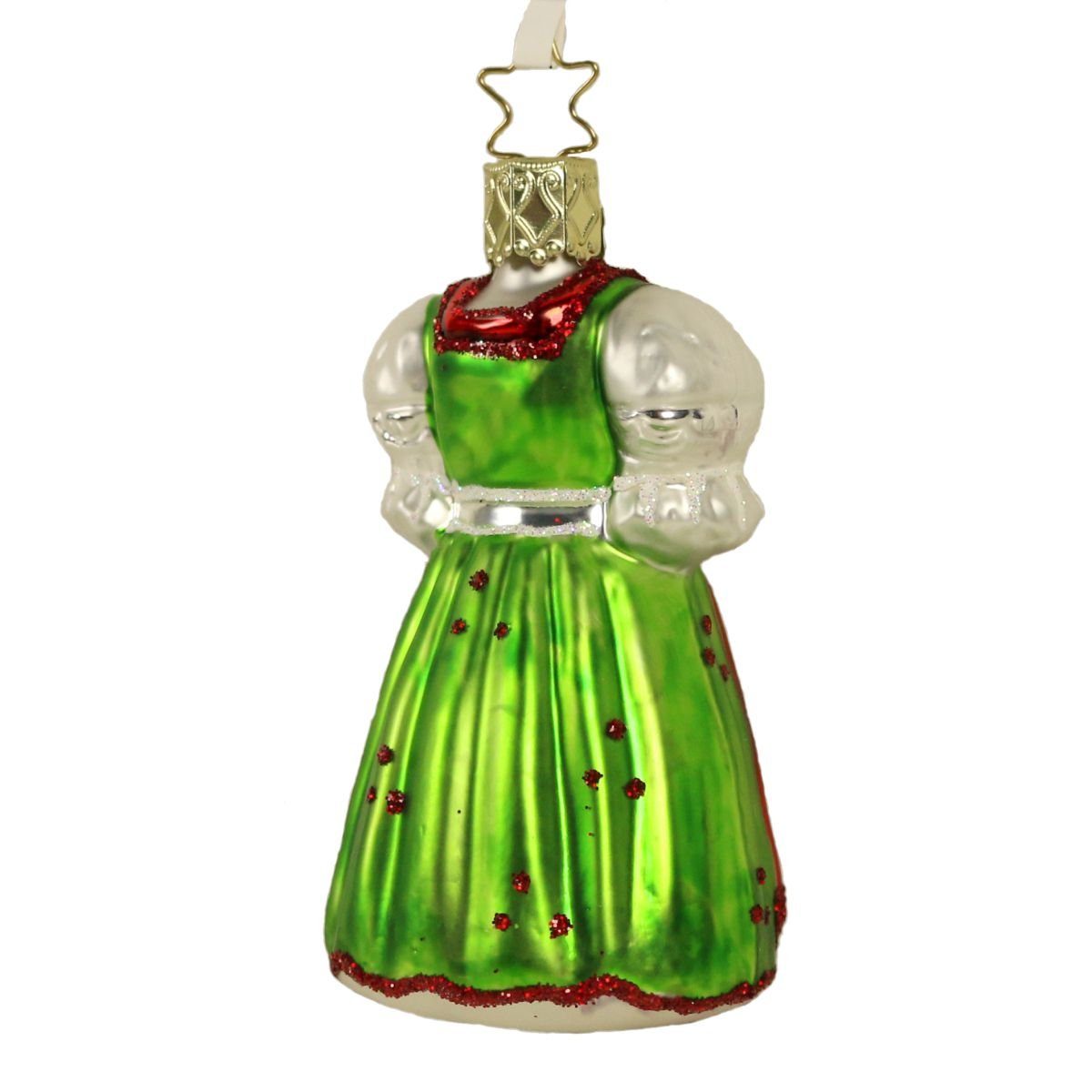Weihnachts-Anhänger (1-tlg) Christbaumschmuck INGE-GLAS® Dirndl grünes rot INGE-GLAS