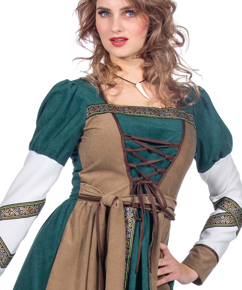 Karneval-Klamotten Wikinger-Kostüm Damen Kriegerin Nordmann Viking Frauenkostüm, Wikingerkleid Frauenkostüm hochwertig Karneval Partnerkostüm