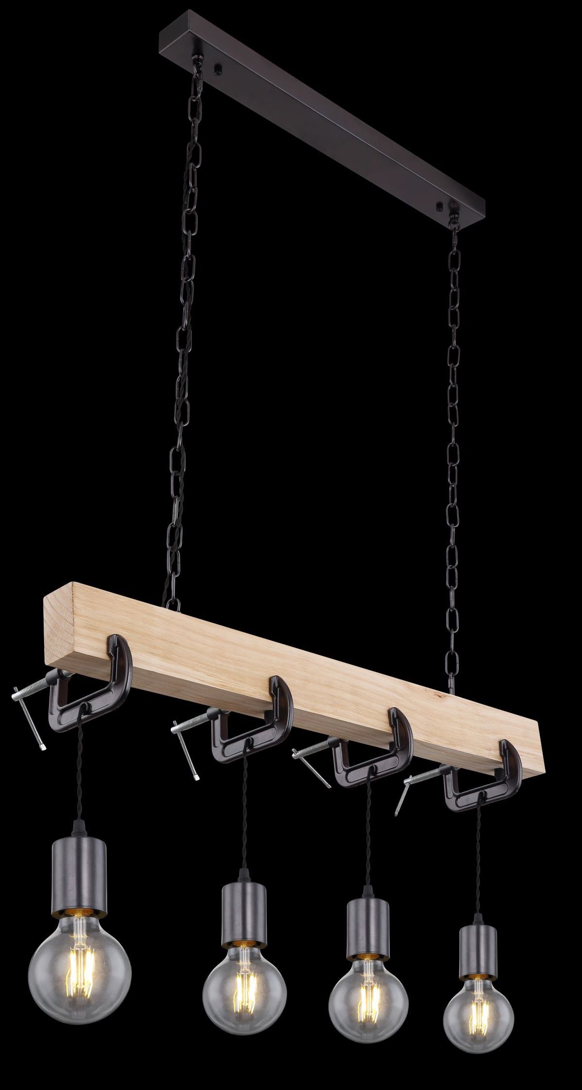 GLOBO LIGHTING Hängeleuchte Hängeleuchte Esszimmer Wohnzimmer Pendelleuchte Küche Schwarz 15433-4H