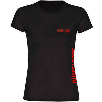 multifanshop T-Shirt Damen Düsseldorf - Brust & Seite - Frauen
