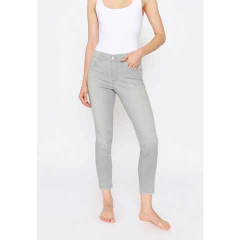 ANGELS Slim-fit-Jeans Jeans Skinny Ankle Zip Fringe mit Label-Applikationen