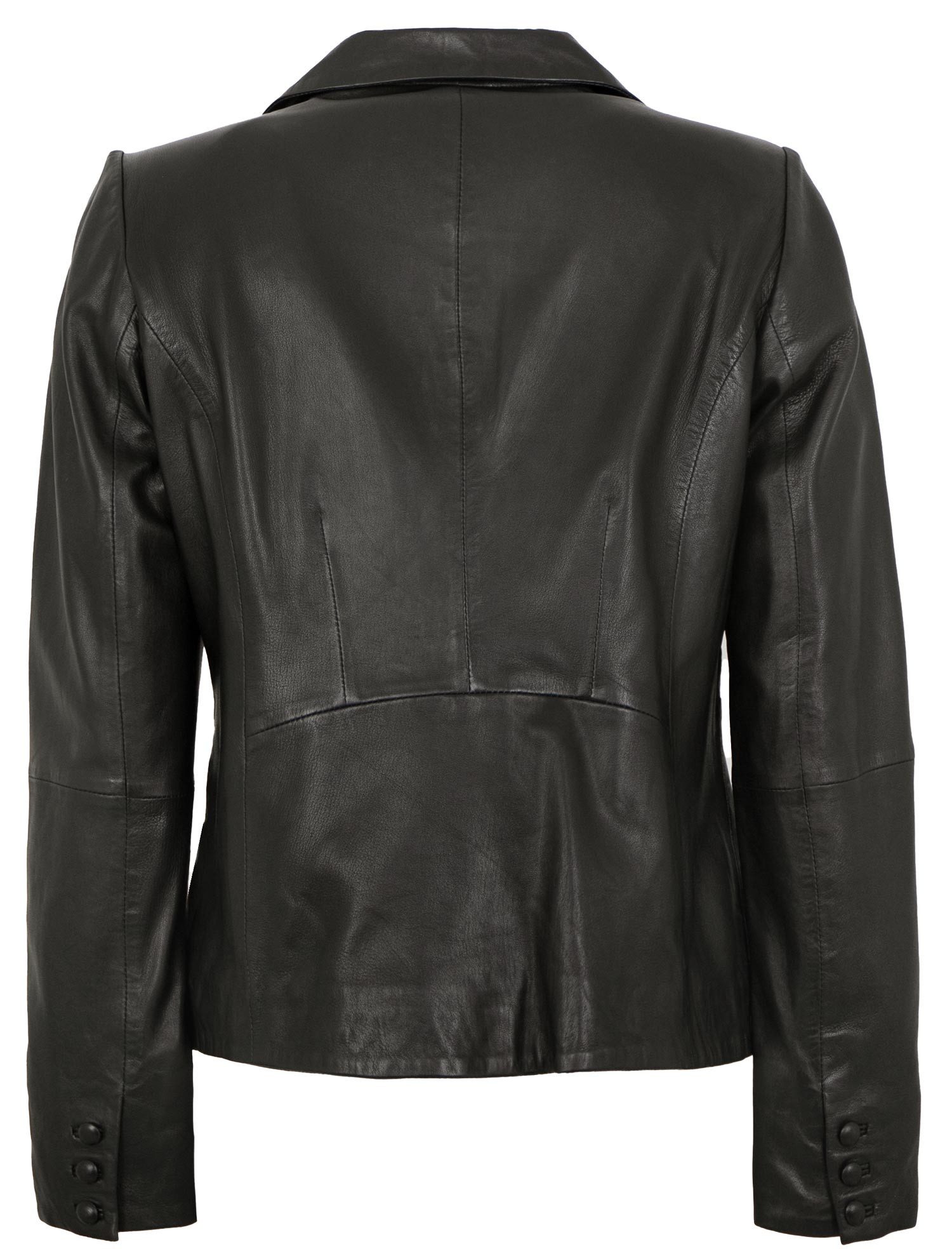 Jilani Lederjacke Evelyn Jilani - Damen Lederjacke Blazer Lammnappa schwarz – Bild 3 von 5