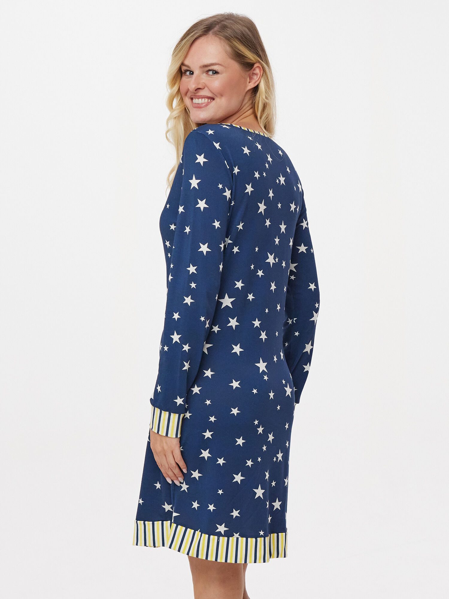 MONACO blue Langarmshirt Sleepshirt im Alloverdruck günstig online kaufen